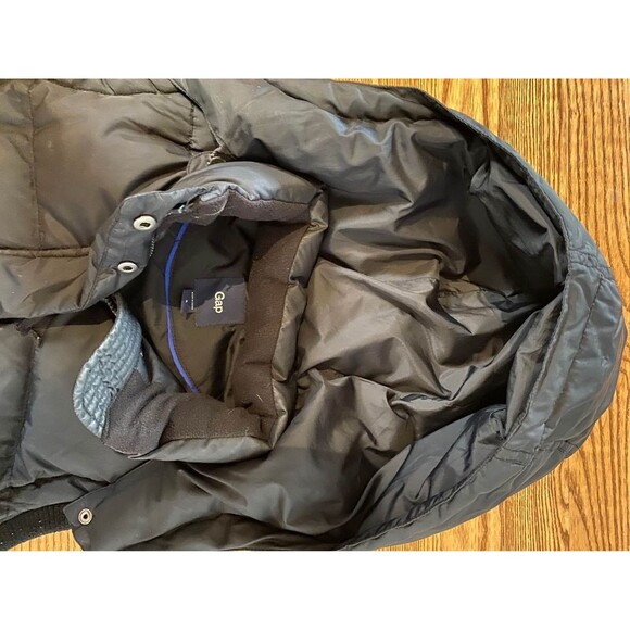 Womens GAP black Down Puffer vest S Winter Zip up Y2k 90s Gorpcore Grunge Punk - Picture 4 of 4